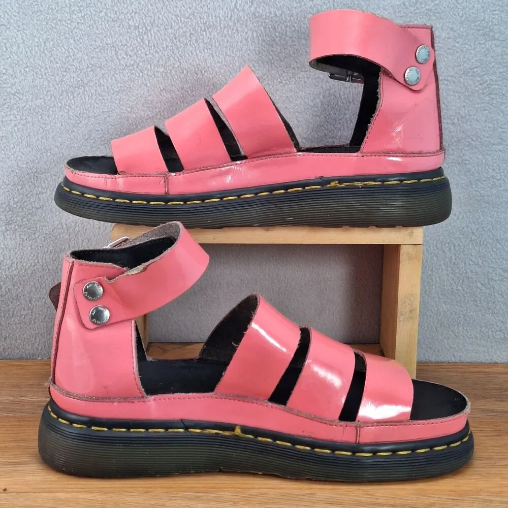 Dr. Martens Clarissa Women's 9 EU 41 Ankle Strap Sandals Pink Patent Leather